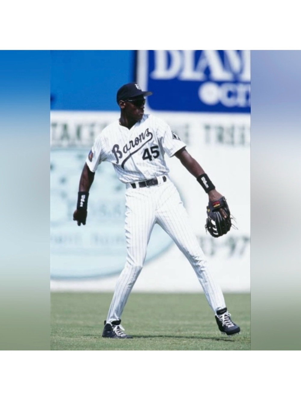 Michael Jordan Birmingham Barons White Pinstripe Baseball Jersey #45 / White Sox